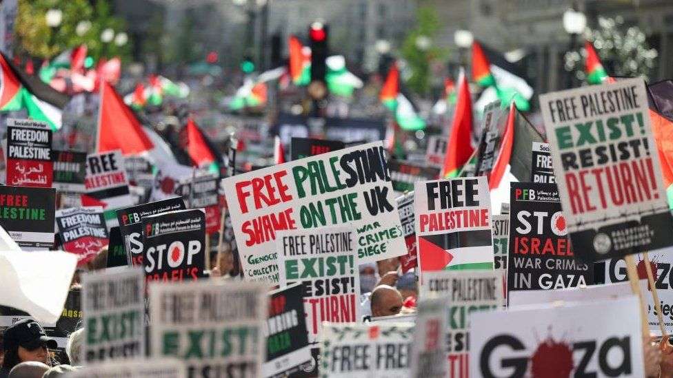 Pro-Palestinian march draws thousands in London with protests across UK