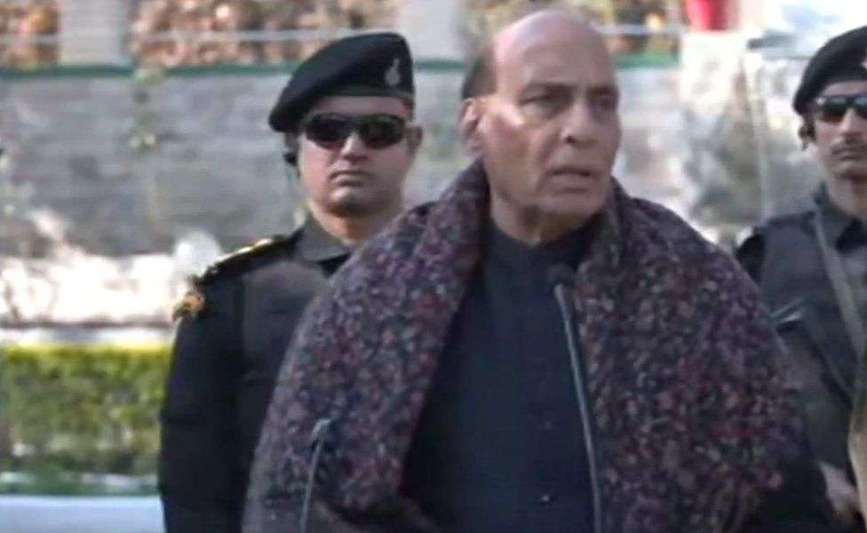Rajnath Singh in Kashmir amid tensions over civilians deaths