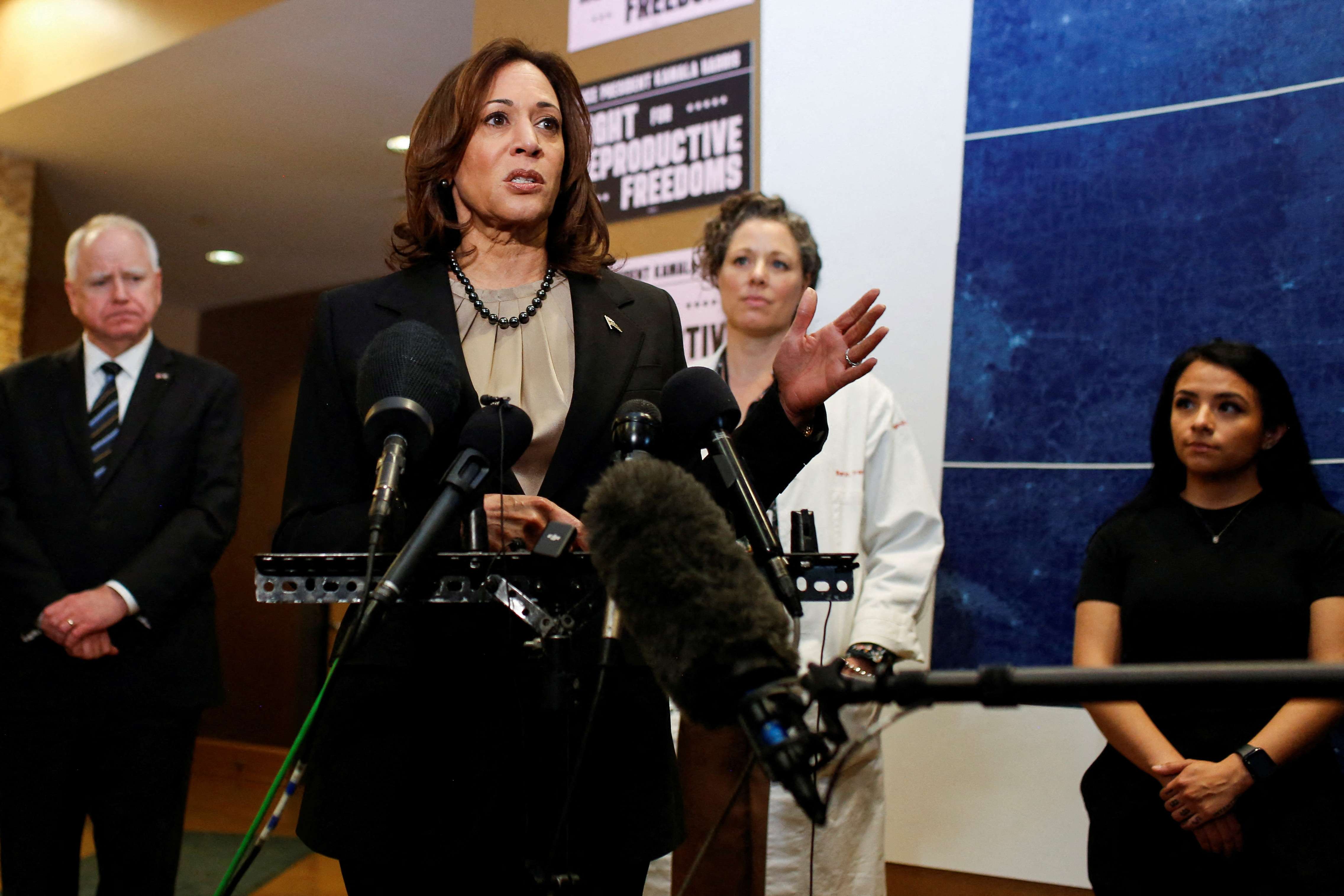 Vice-President Kamala Harris tours abortion clinic in historic first