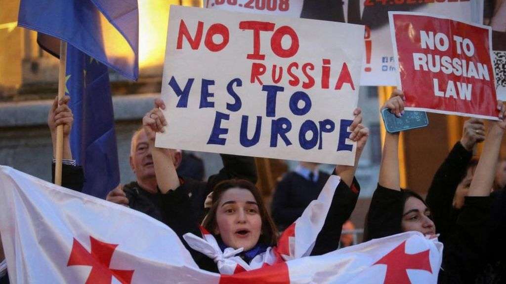 Georgia foreign agents bill draws protesters onto the streets