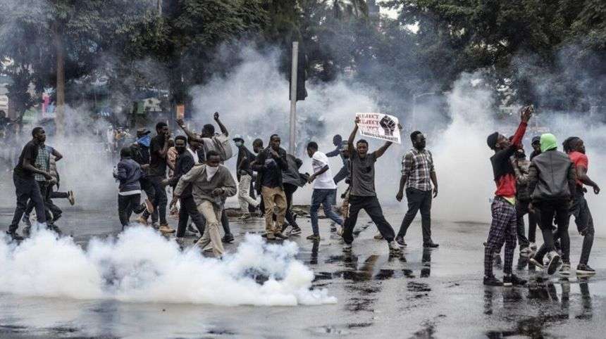 Five killed and parliament ablaze in Kenya tax protests