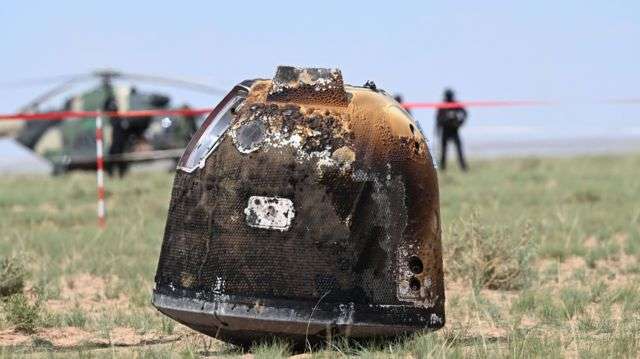 China space probe returns with rare Moon rocks