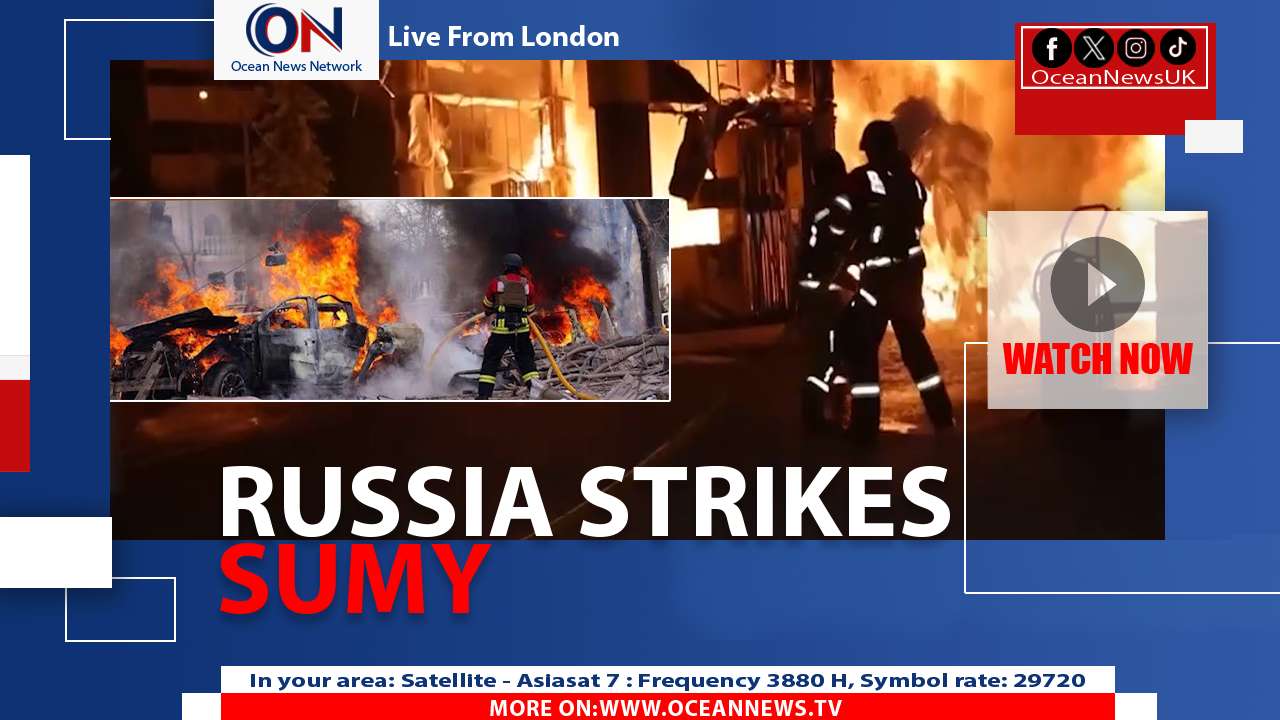 Russian Strike Ignites Gas Station Blaze in Sumy, Ukraine