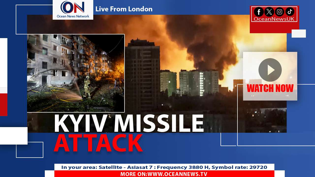 Russia Strikes Kyiv With Ballistic Missiles, Fires Rage